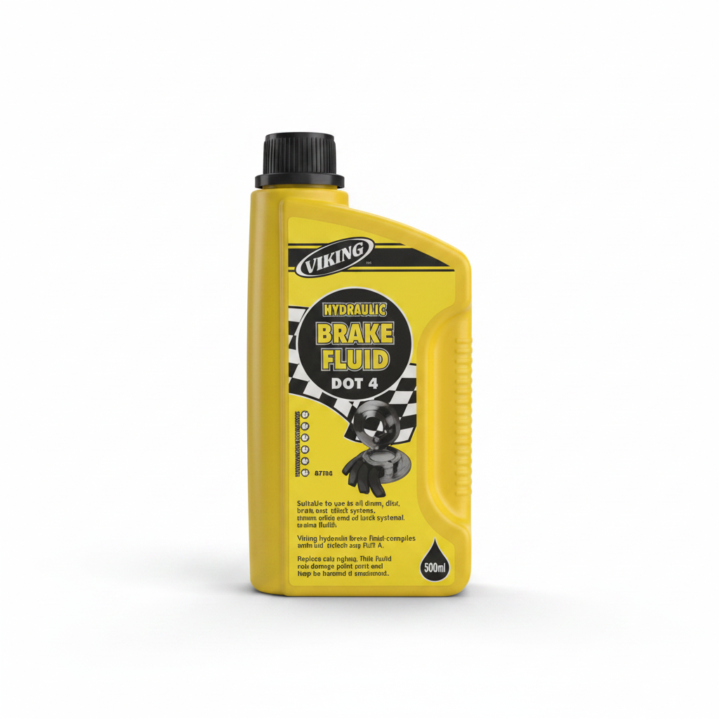 Viking Hydraulic Brake Fluid DOT 4 500ml yellow bottle