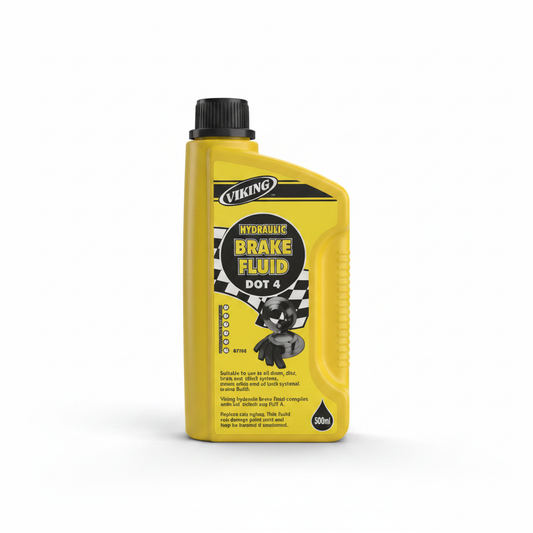 Viking Hydraulic Brake Fluid DOT 4 500ml yellow bottle